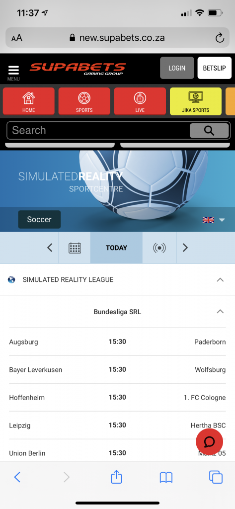 Simulated reality on sale league livescores